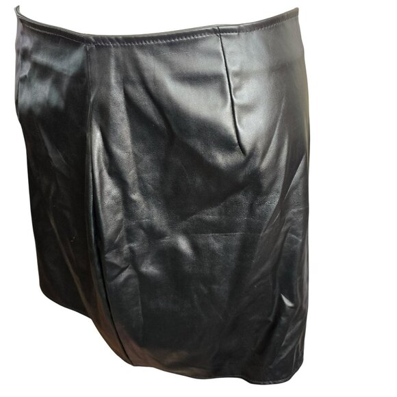 Windsor Black Faux Leather Mini Skirt XL Super Cute! NWT JJ4120 - Picture 2 of 7